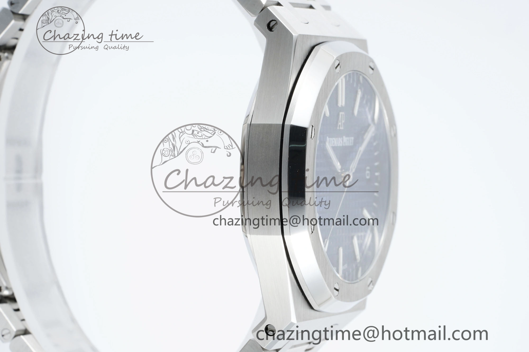 Royal Oak 41mm 15500 SS IPF 1:1 Best Edition Blue Textured Dial on SS Bracelet SA4302 Super Clone