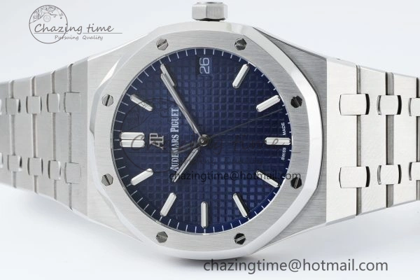 Royal Oak 41mm 15500 SS IPF 1:1 Best Edition Blue Textured Dial on SS Bracelet SA4302 Super Clone