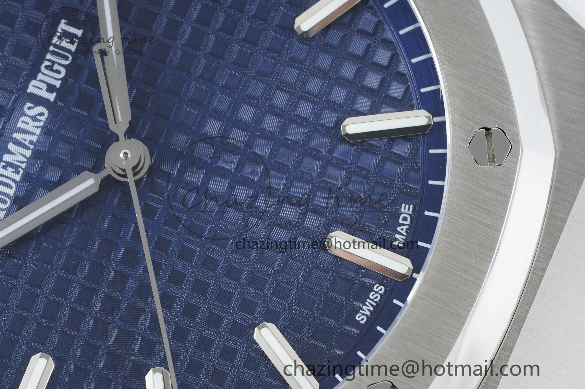 Royal Oak 41mm 15500 SS IPF 1:1 Best Edition Blue Textured Dial on SS Bracelet SA4302 Super Clone