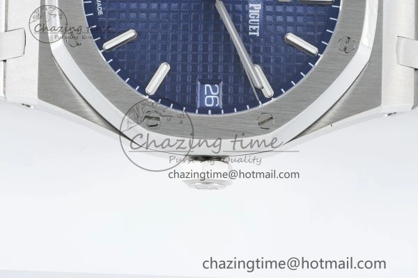 Royal Oak 41mm 15500 SS IPF 1:1 Best Edition Blue Textured Dial on SS Bracelet SA4302 Super Clone