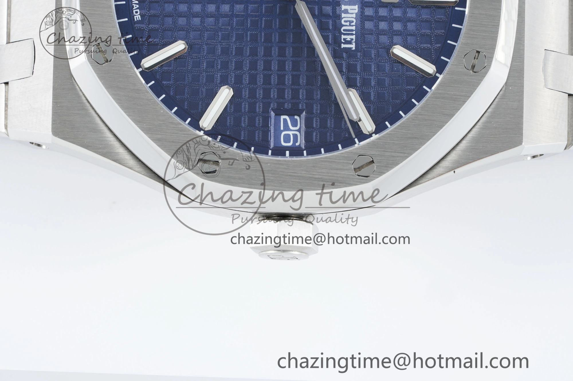 Royal Oak 41mm 15500 SS IPF 1:1 Best Edition Blue Textured Dial on SS Bracelet SA4302 Super Clone