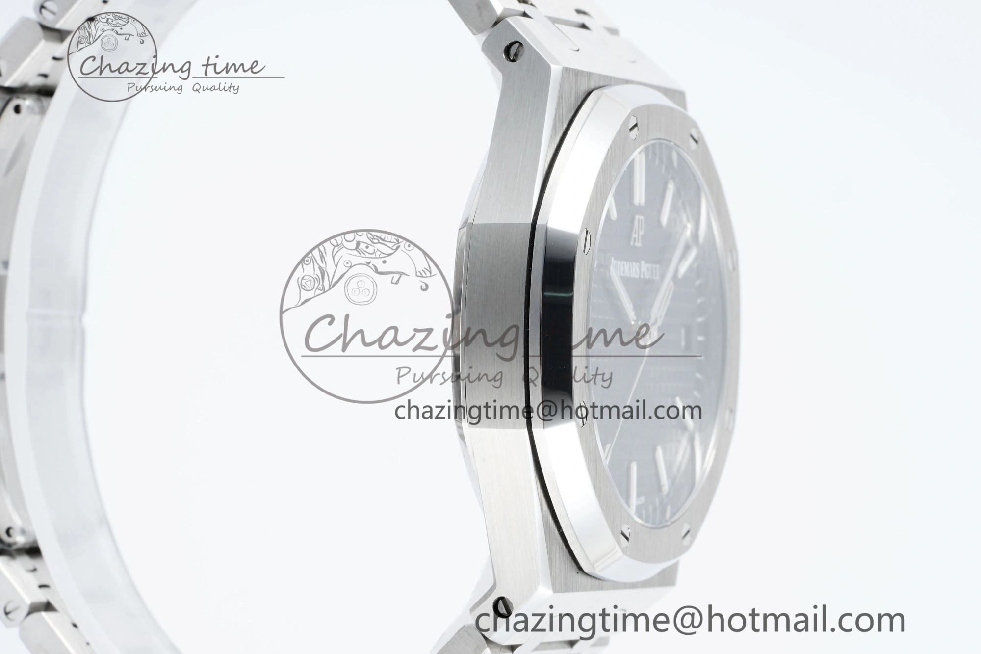 Royal Oak 41mm 15500 SS IPF 1:1 Best Edition Gray Textured Dial on SS Bracelet SA4302 Super Clone