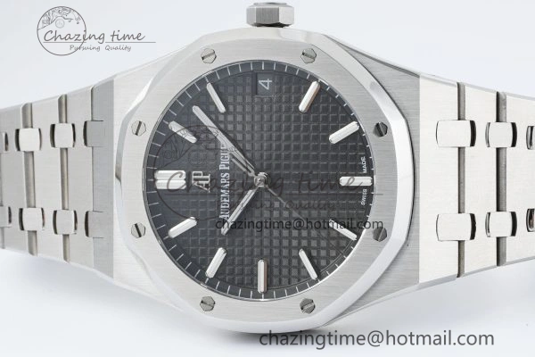 Royal Oak 41mm 15500 SS IPF 1:1 Best Edition Gray Textured Dial on SS Bracelet SA4302 Super Clone
