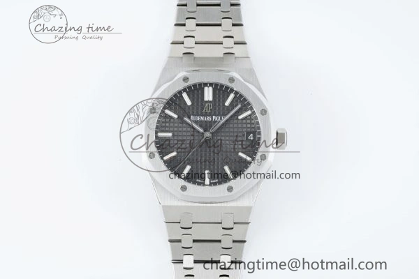 Royal Oak 41mm 15500 SS IPF 1:1 Best Edition Gray Textured Dial on SS Bracelet SA4302 Super Clone