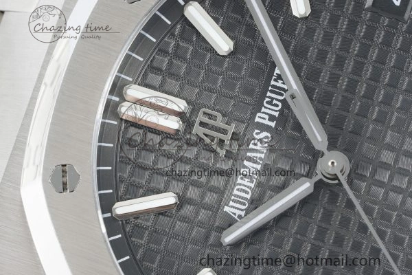 Royal Oak 41mm 15500 SS IPF 1:1 Best Edition Gray Textured Dial on SS Bracelet SA4302 Super Clone