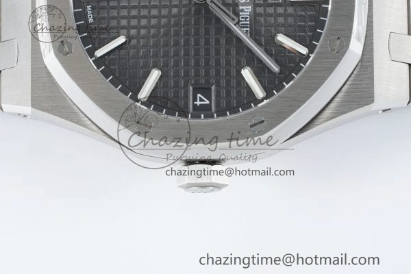 Royal Oak 41mm 15500 SS IPF 1:1 Best Edition Gray Textured Dial on SS Bracelet SA4302 Super Clone