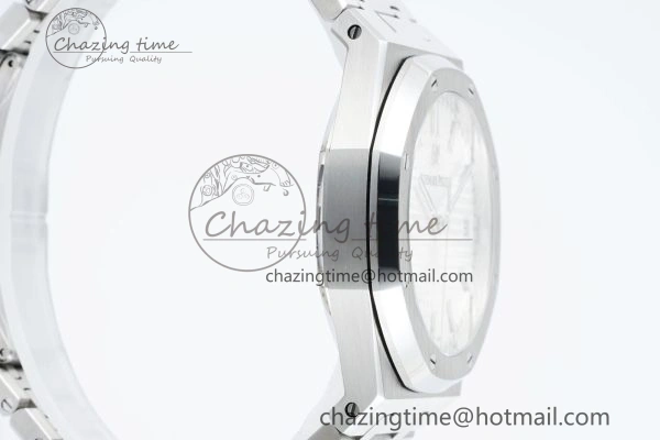 Royal Oak 41mm 15500 SS IPF 1:1 Best Edition White Textured Dial on SS Bracelet SA4302 Super Clone
