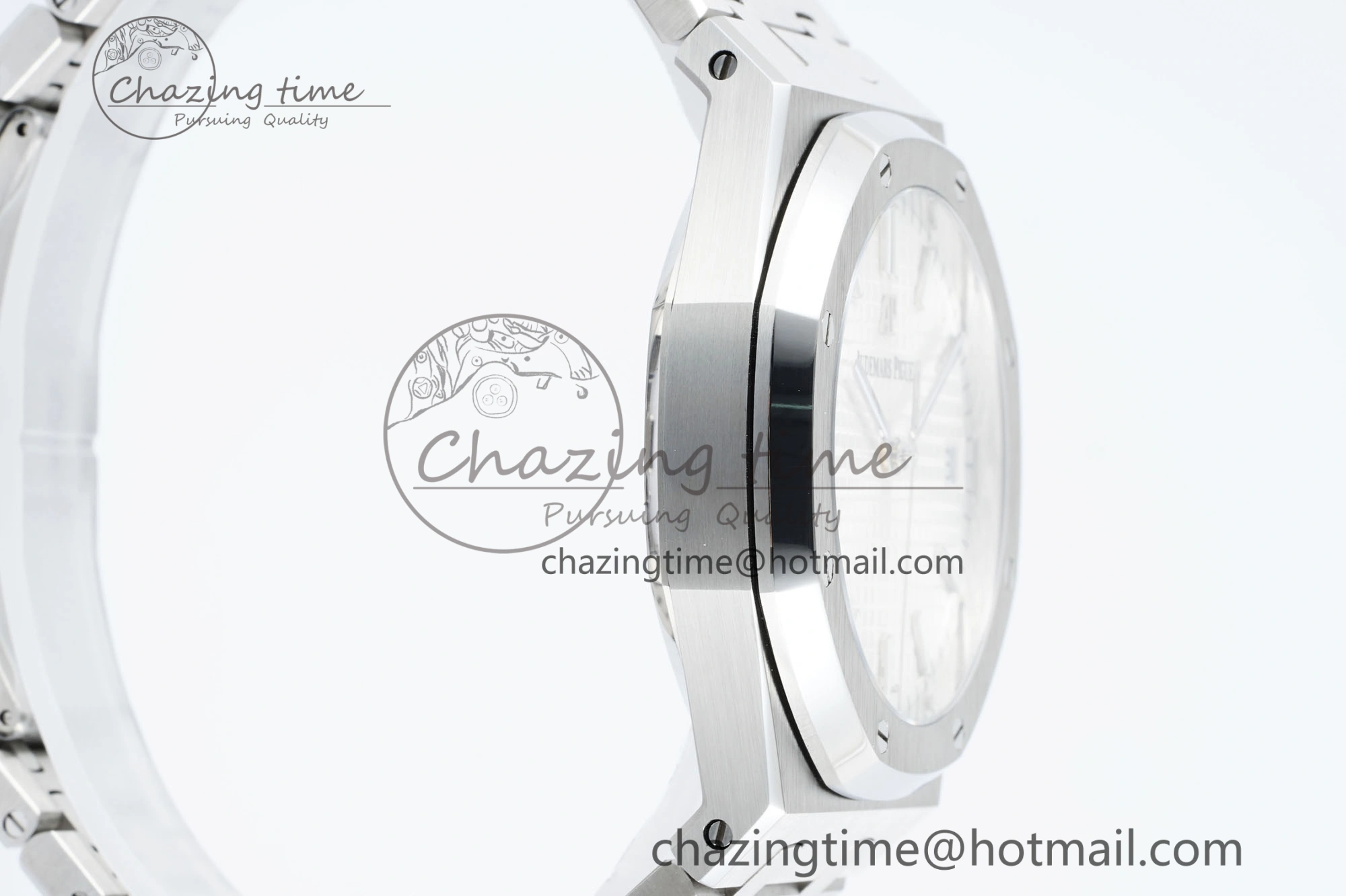 Royal Oak 41mm 15500 SS IPF 1:1 Best Edition White Textured Dial on SS Bracelet SA4302 Super Clone