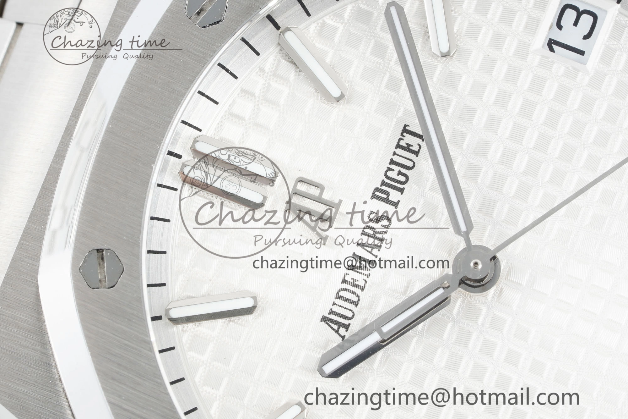 Royal Oak 41mm 15500 SS IPF 1:1 Best Edition White Textured Dial on SS Bracelet SA4302 Super Clone