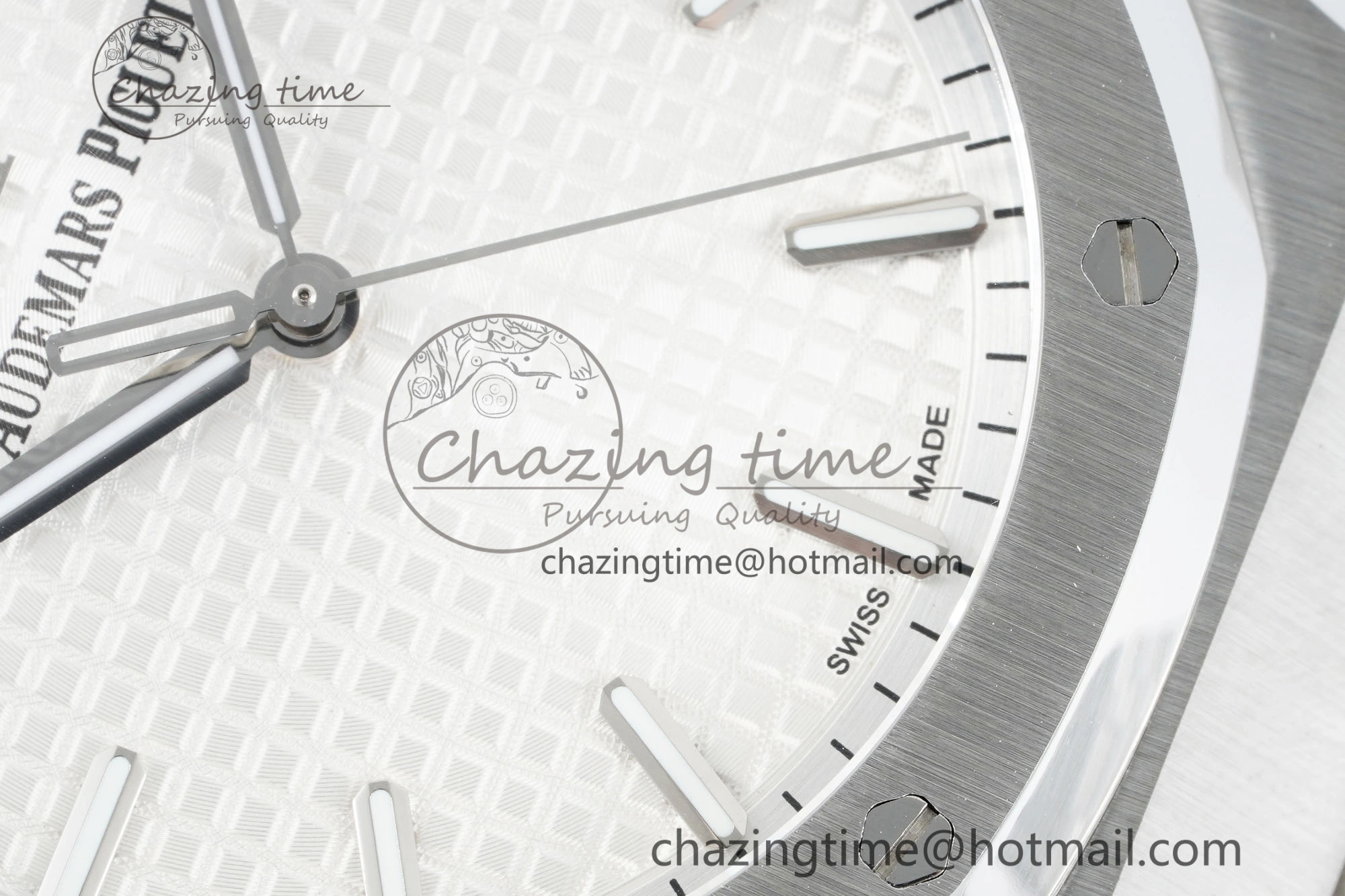 Royal Oak 41mm 15500 SS IPF 1:1 Best Edition White Textured Dial on SS Bracelet SA4302 Super Clone