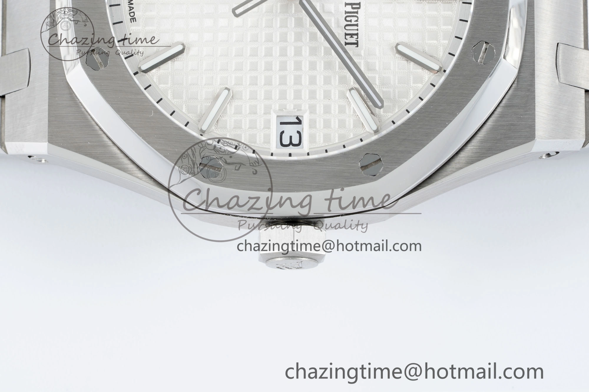 Royal Oak 41mm 15500 SS IPF 1:1 Best Edition White Textured Dial on SS Bracelet SA4302 Super Clone