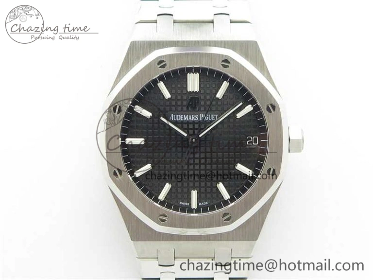 Royal Oak 41mm 15500 SS OMF Best Edition Black Textured Dial on SS Bracelet A4302