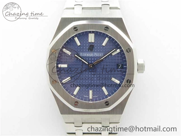 Royal Oak 41mm 15500 SS OMF Best Edition Blue Textured Dial on SS Bracelet A4302