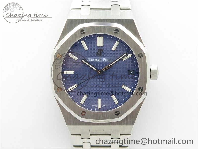 Royal Oak 41mm 15500 SS OMF Best Edition Blue Textured Dial on SS Bracelet A4302