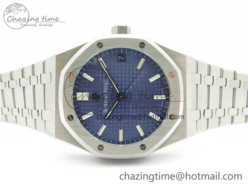 Royal Oak 41mm 15500 SS OMF Best Edition Blue Textured Dial on SS Bracelet A4302