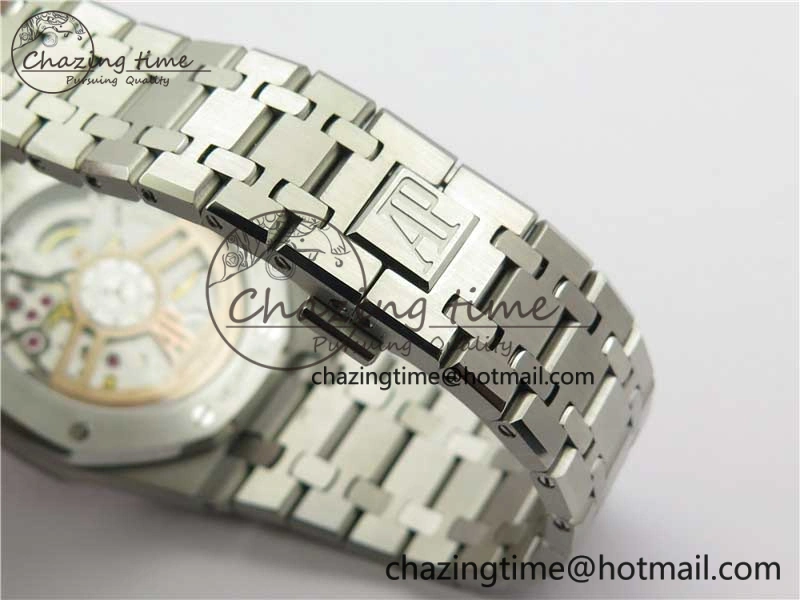 Royal Oak 41mm 15500 SS OMF Best Edition White Textured Dial on SS Bracelet A4302