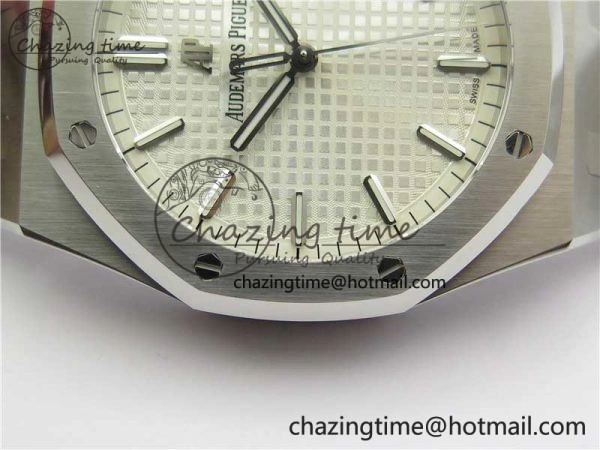 Royal Oak 41mm 15500 SS OMF Best Edition White Textured Dial on SS Bracelet A4302