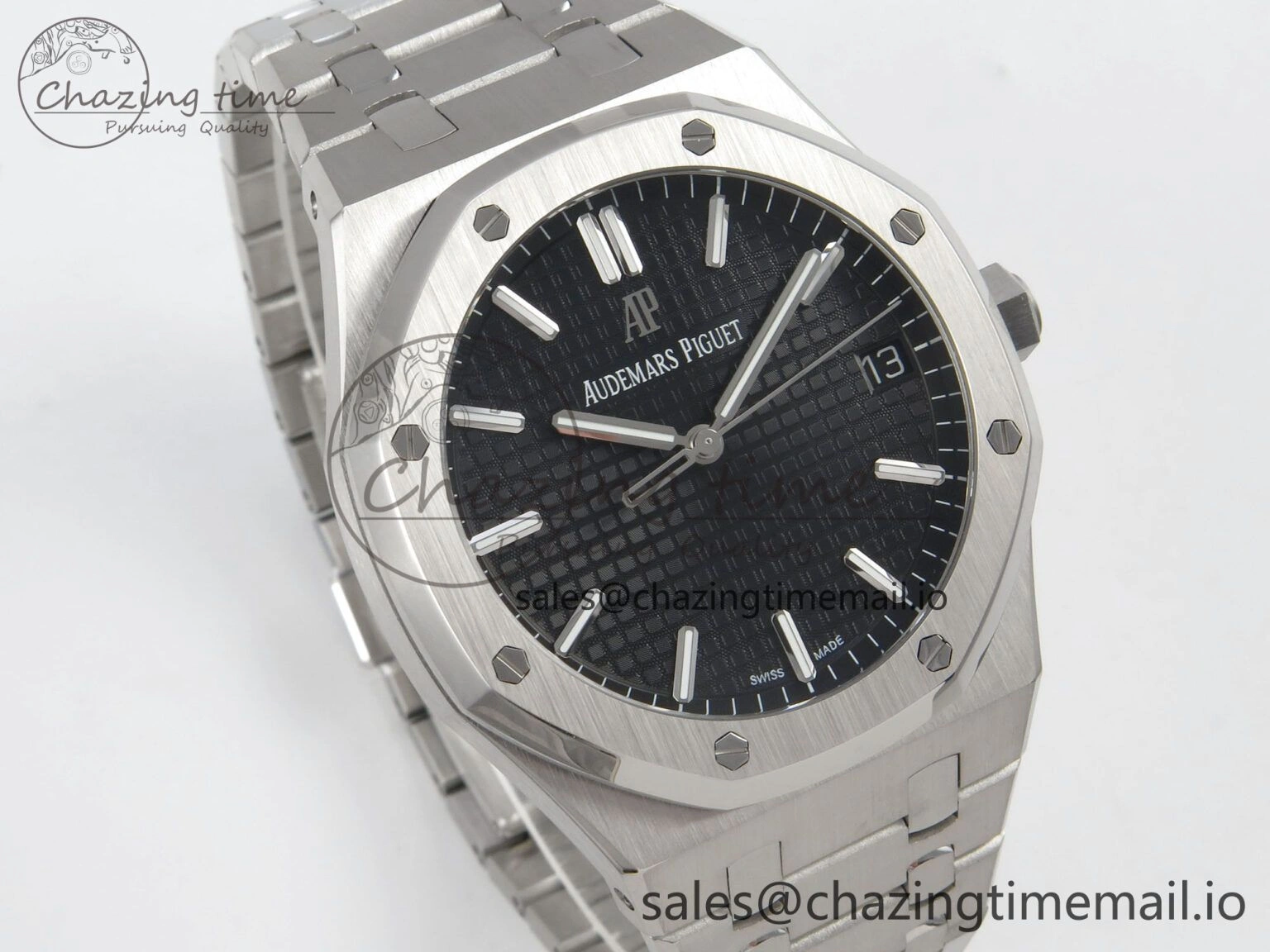 Royal Oak 41mm 15500 SS RSF 1:1 Best Edition Black Dial on SS Bracelet SA4302 Super Clone