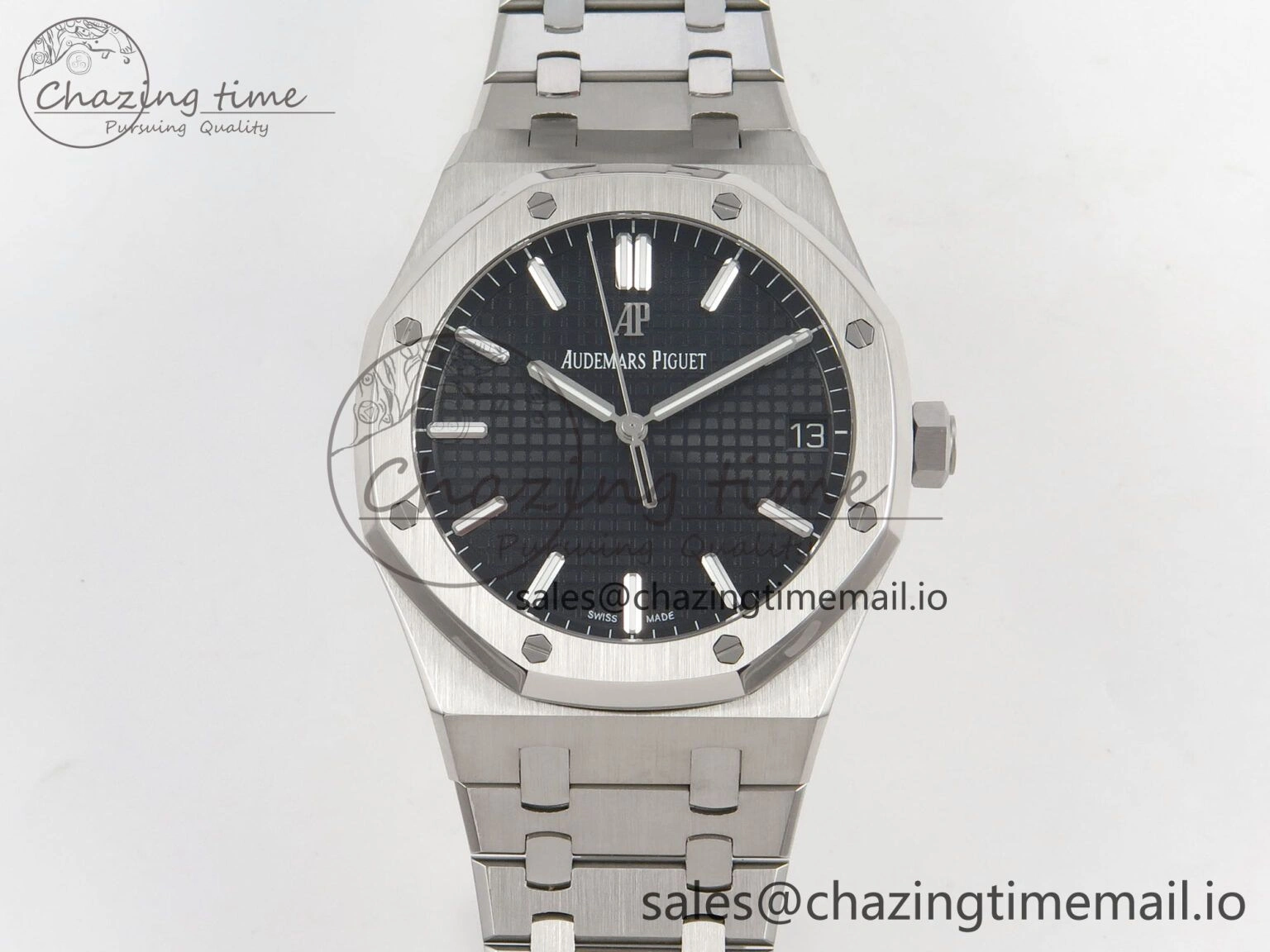 Royal Oak 41mm 15500 SS RSF 1:1 Best Edition Black Dial on SS Bracelet SA4302 Super Clone