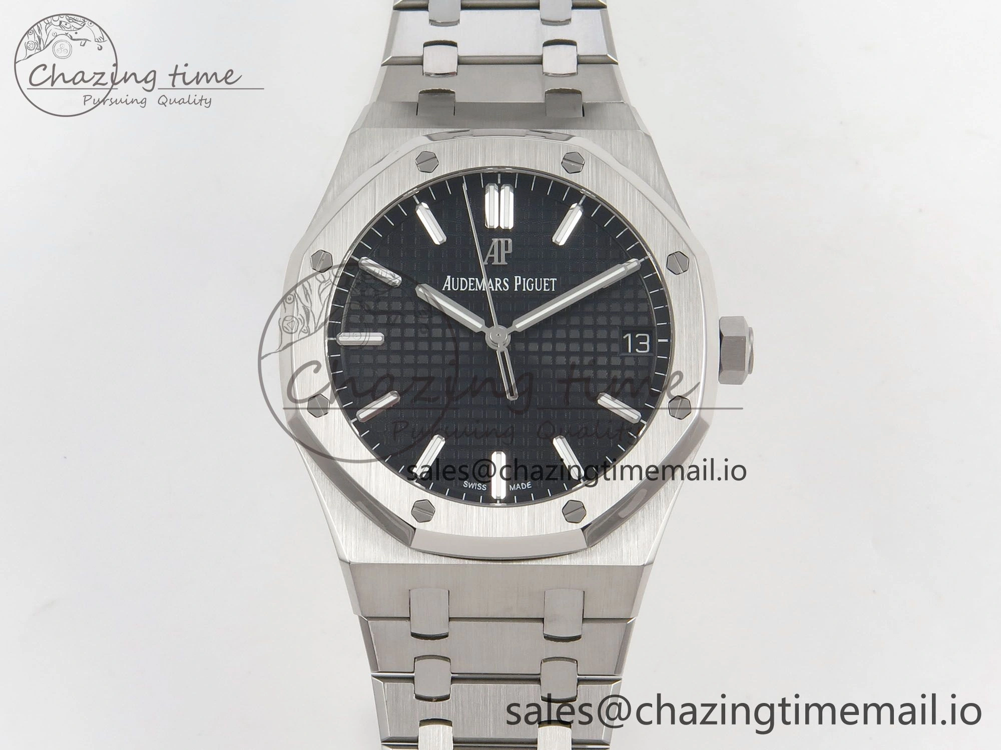 Royal Oak 41mm 15500 SS RSF 1:1 Best Edition Black Dial on SS Bracelet SA4302 Super Clone