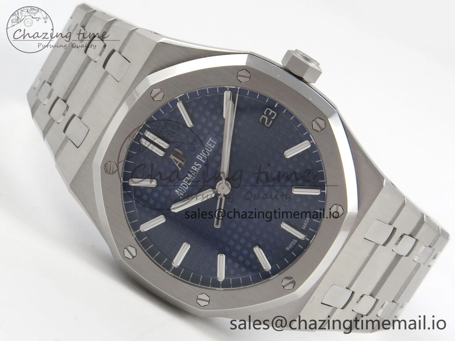 Royal Oak 41mm 15500 SS RSF 1:1 Best Edition Blue Dial on SS Bracelet SA4302 Super Clone