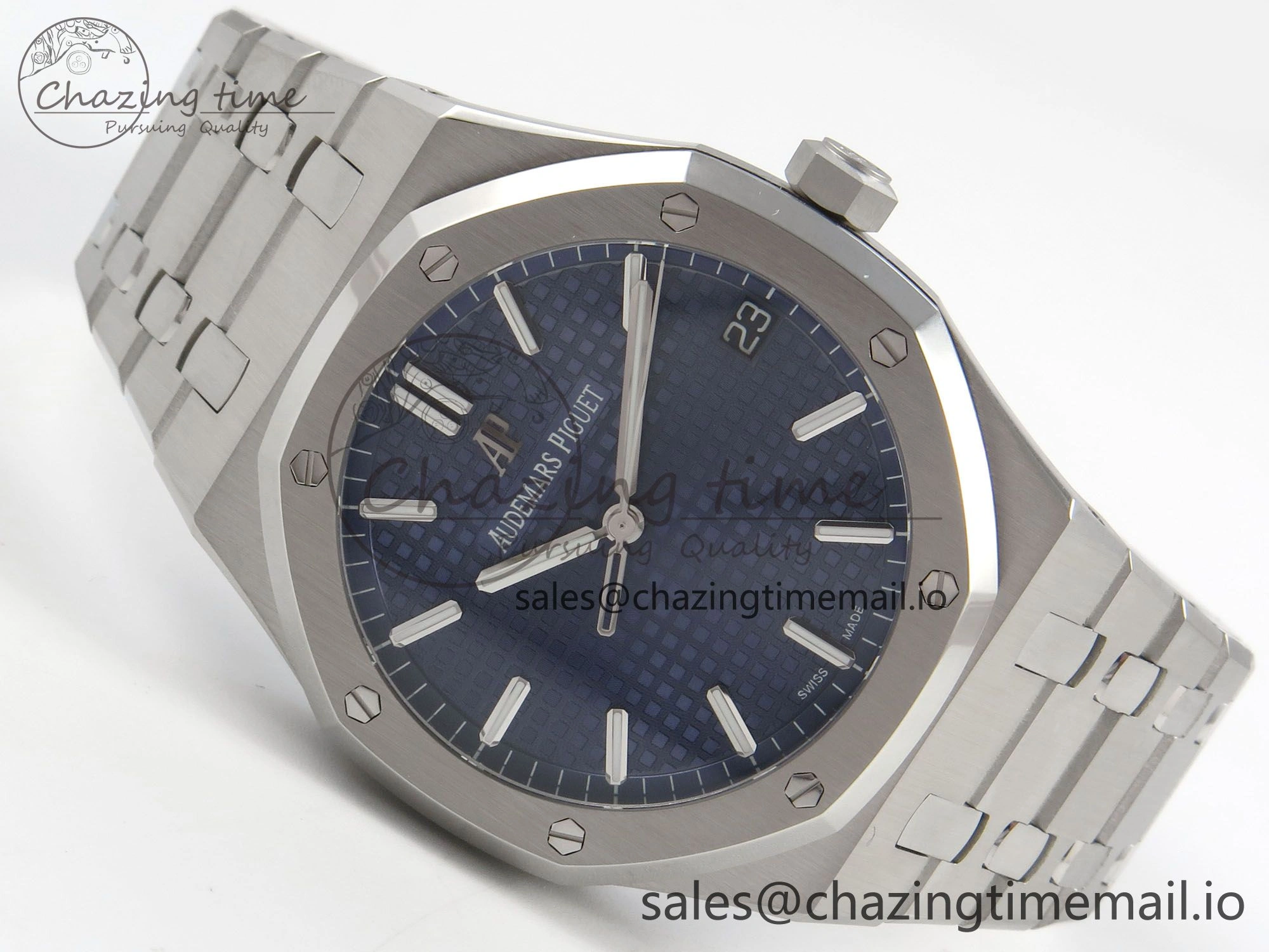 Royal Oak 41mm 15500 SS RSF 1:1 Best Edition Blue Dial on SS Bracelet SA4302 Super Clone