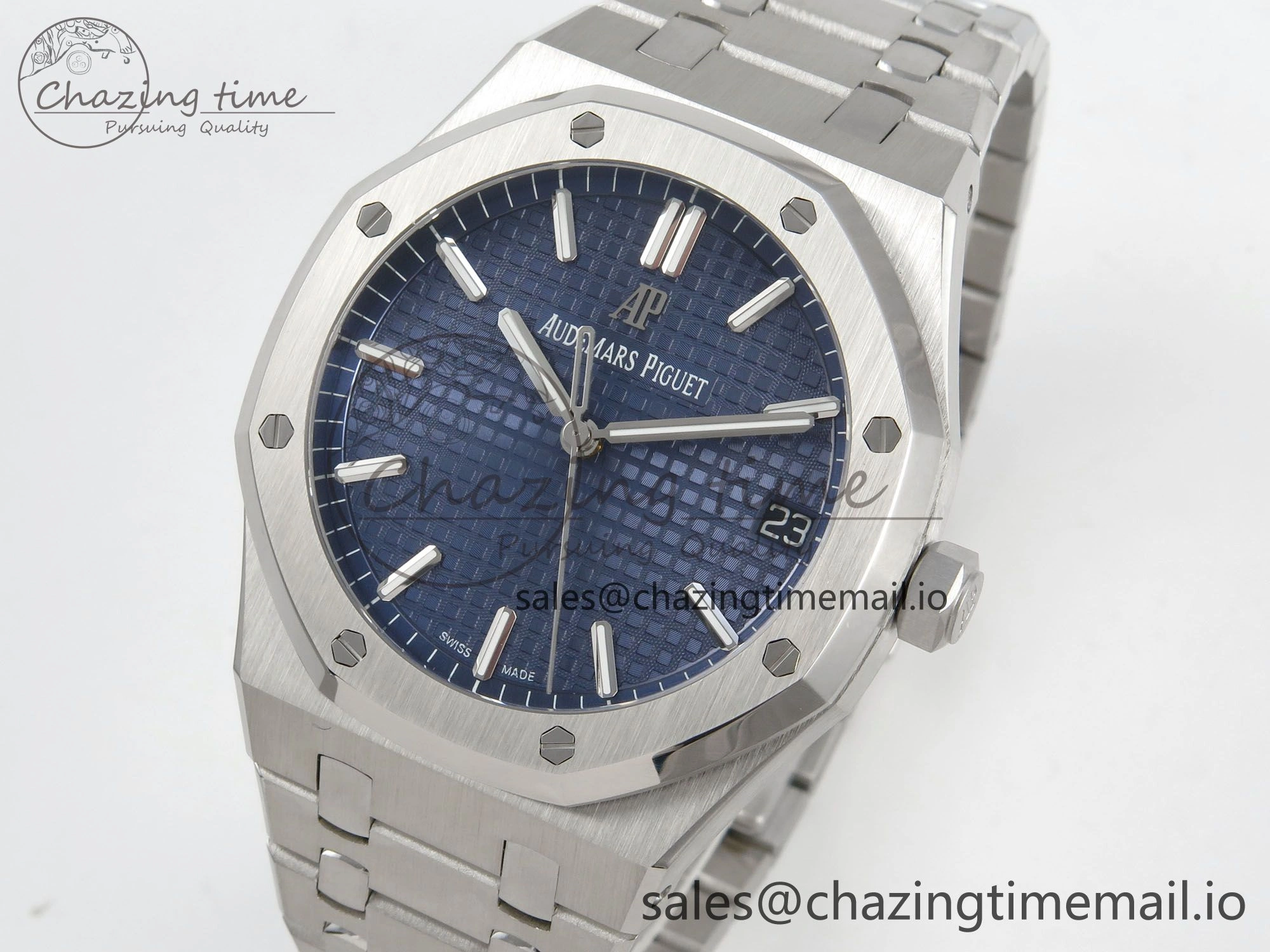 Royal Oak 41mm 15500 SS RSF 1:1 Best Edition Blue Dial on SS Bracelet SA4302 Super Clone