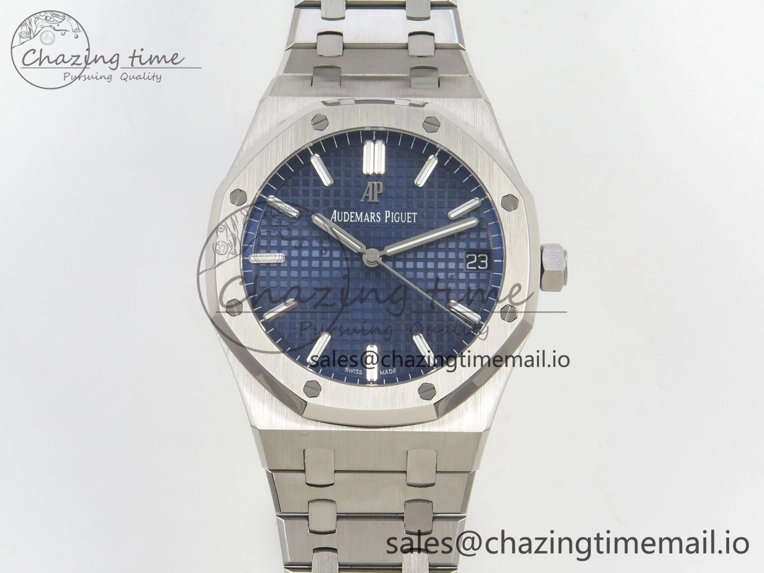 Royal Oak 41mm 15500 SS RSF 1:1 Best Edition Blue Dial on SS Bracelet SA4302 Super Clone