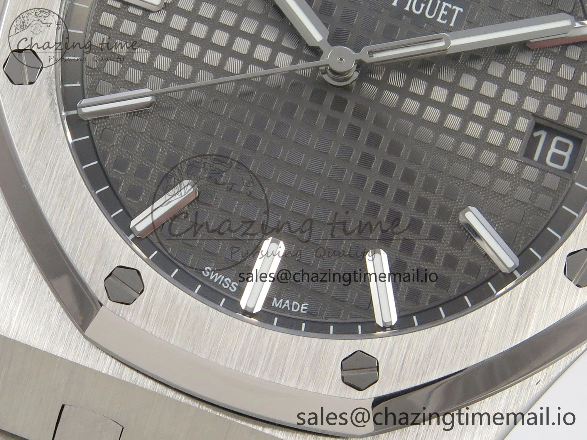 Royal Oak 41mm 15500 SS RSF 1:1 Best Edition Gray Dial on SS Bracelet SA4302 Super Clone