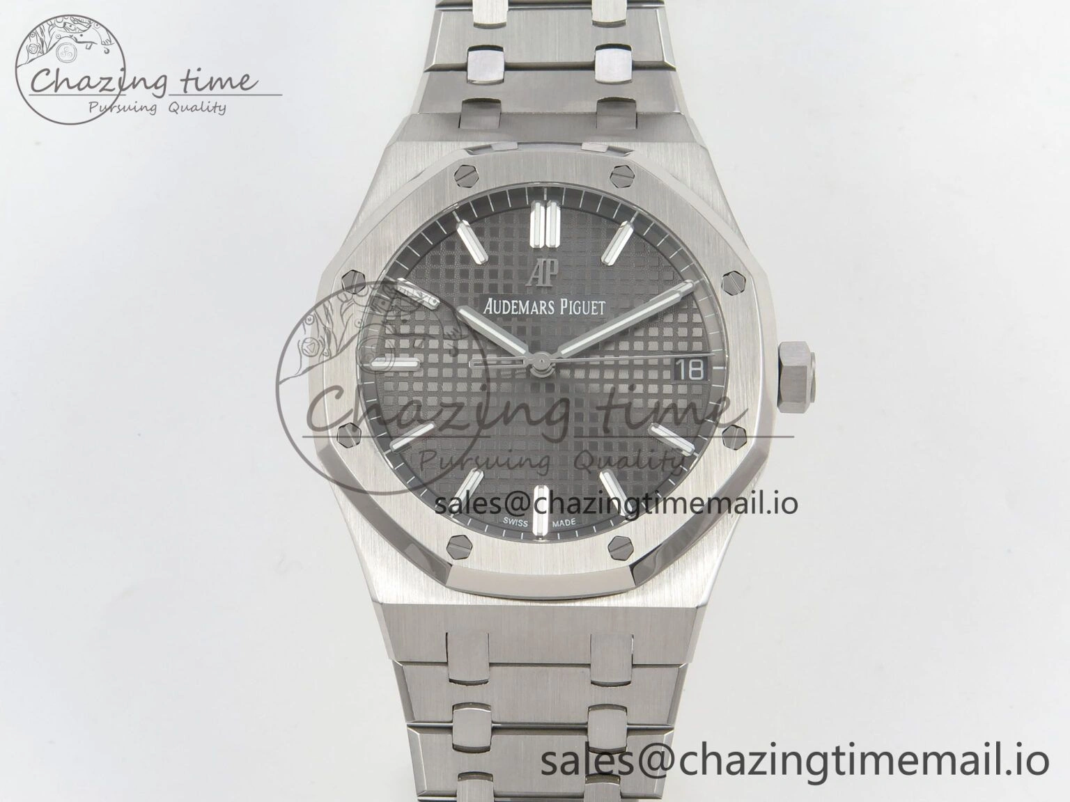 Royal Oak 41mm 15500 SS RSF 1:1 Best Edition Gray Dial on SS Bracelet SA4302 Super Clone
