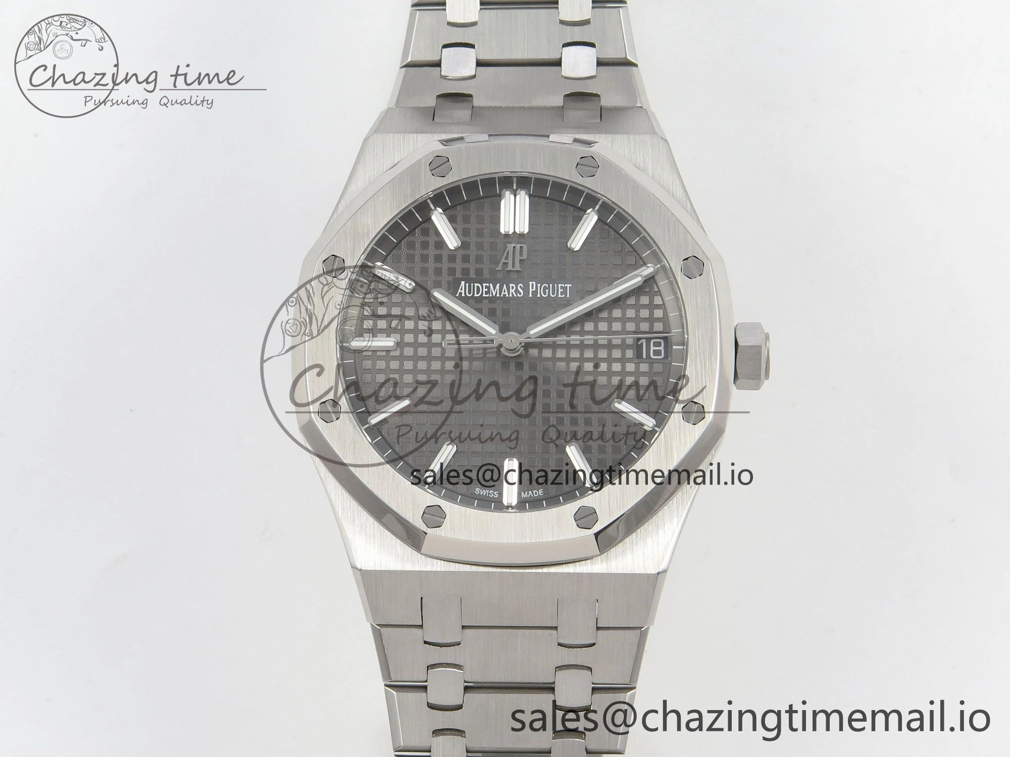 Royal Oak 41mm 15500 SS RSF 1:1 Best Edition Gray Dial on SS Bracelet SA4302 Super Clone