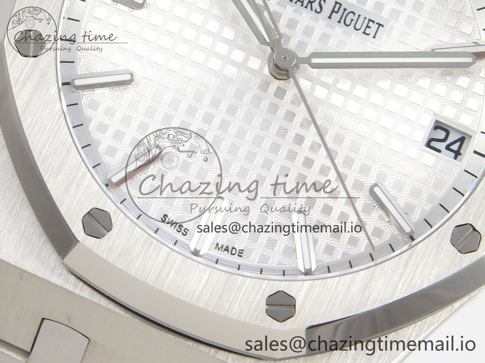 Royal Oak 41mm 15500 SS RSF 1:1 Best Edition White Dial on SS Bracelet SA4302 Super Clone