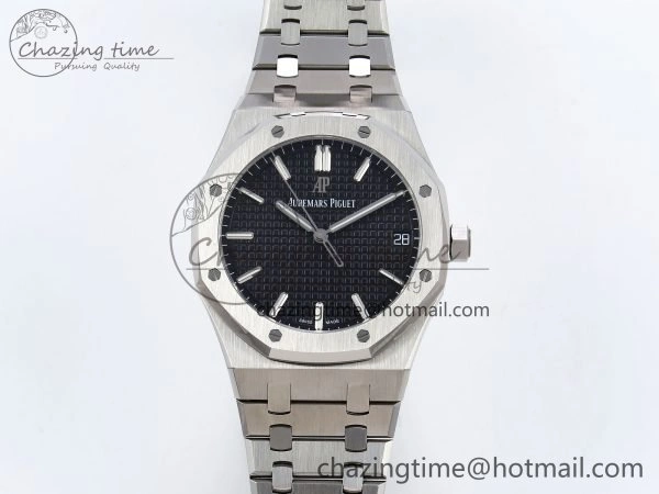 Royal Oak 41mm 15500 SS SF 1:1 Best Edition Black Dial on SS Bracelet SA4302 Super Clone