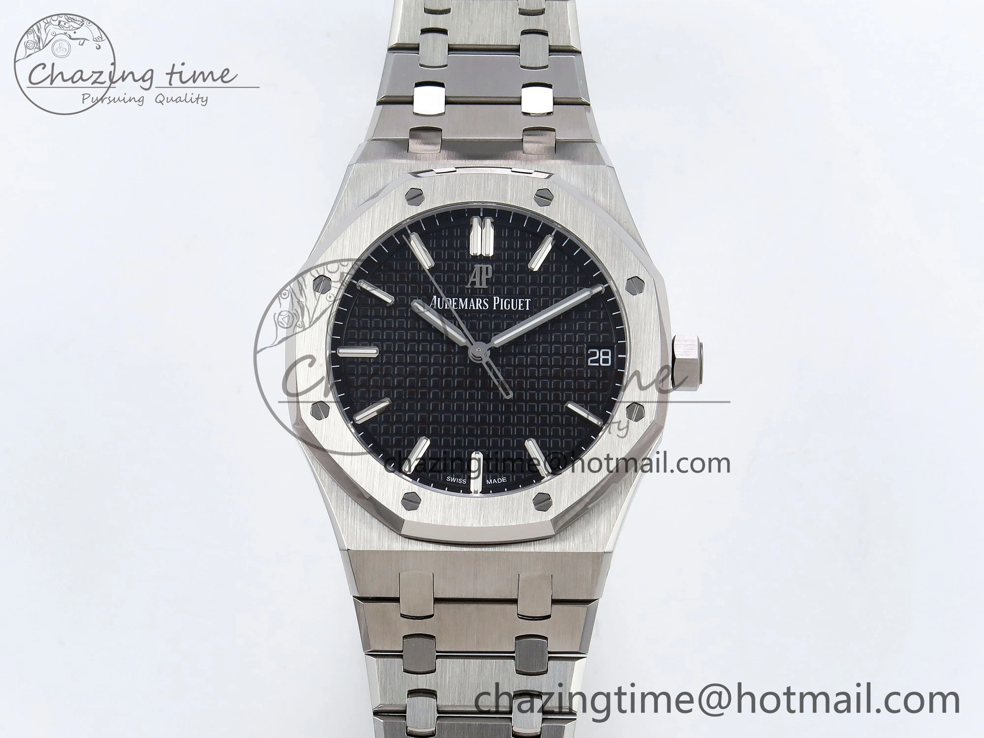Royal Oak 41mm 15500 SS SF 1:1 Best Edition Black Dial on SS Bracelet SA4302 Super Clone