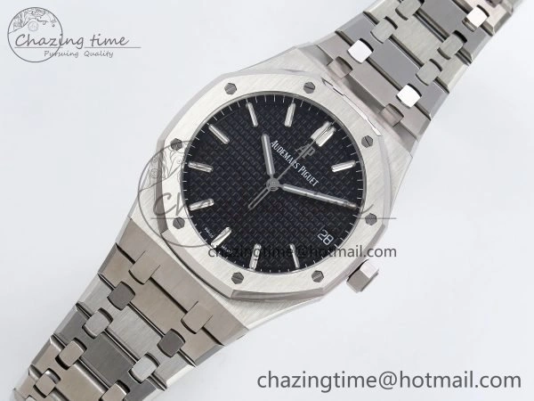 Royal Oak 41mm 15500 SS SF 1:1 Best Edition Black Dial on SS Bracelet SA4302 Super Clone