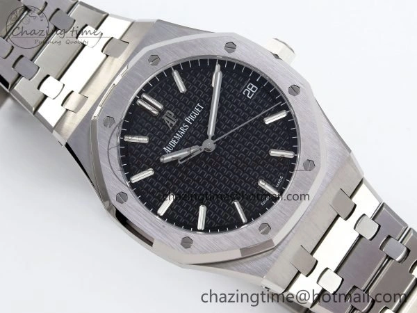 Royal Oak 41mm 15500 SS SF 1:1 Best Edition Black Dial on SS Bracelet SA4302 Super Clone