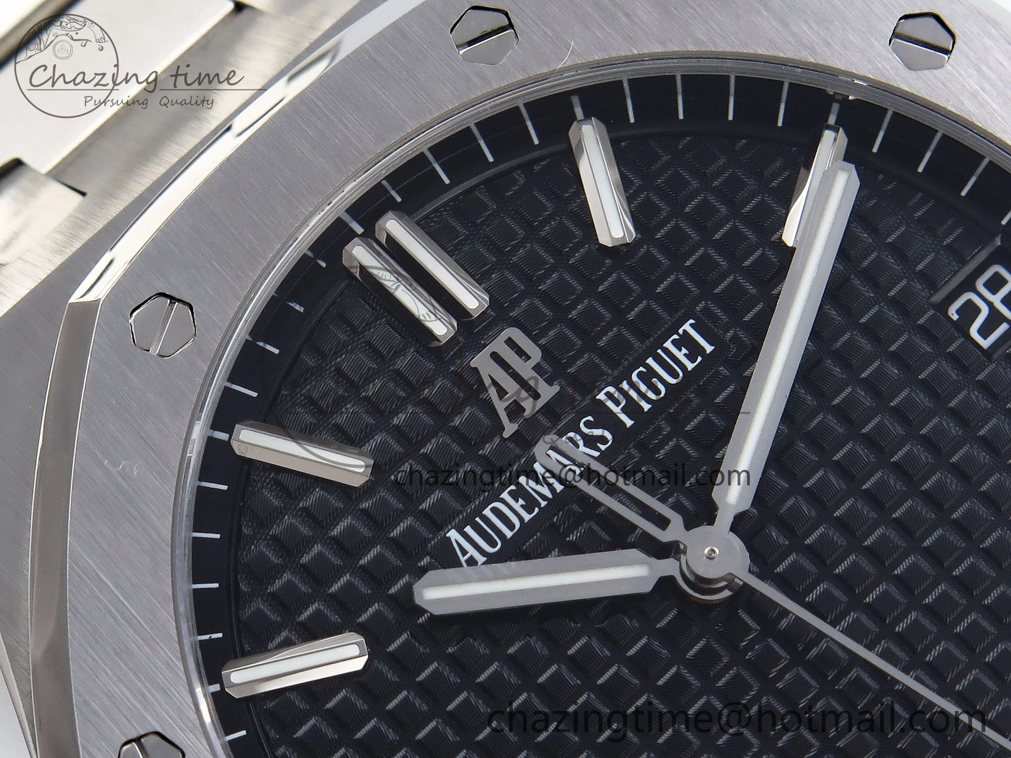 Royal Oak 41mm 15500 SS SF 1:1 Best Edition Black Dial on SS Bracelet SA4302 Super Clone