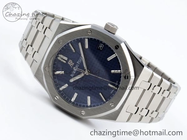 Royal Oak 41mm 15500 SS SF 1:1 Best Edition Blue Dial on SS Bracelet SA4302 Super Clone