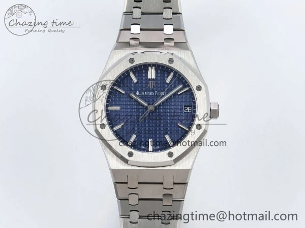Royal Oak 41mm 15500 SS SF 1:1 Best Edition Blue Dial on SS Bracelet SA4302 Super Clone