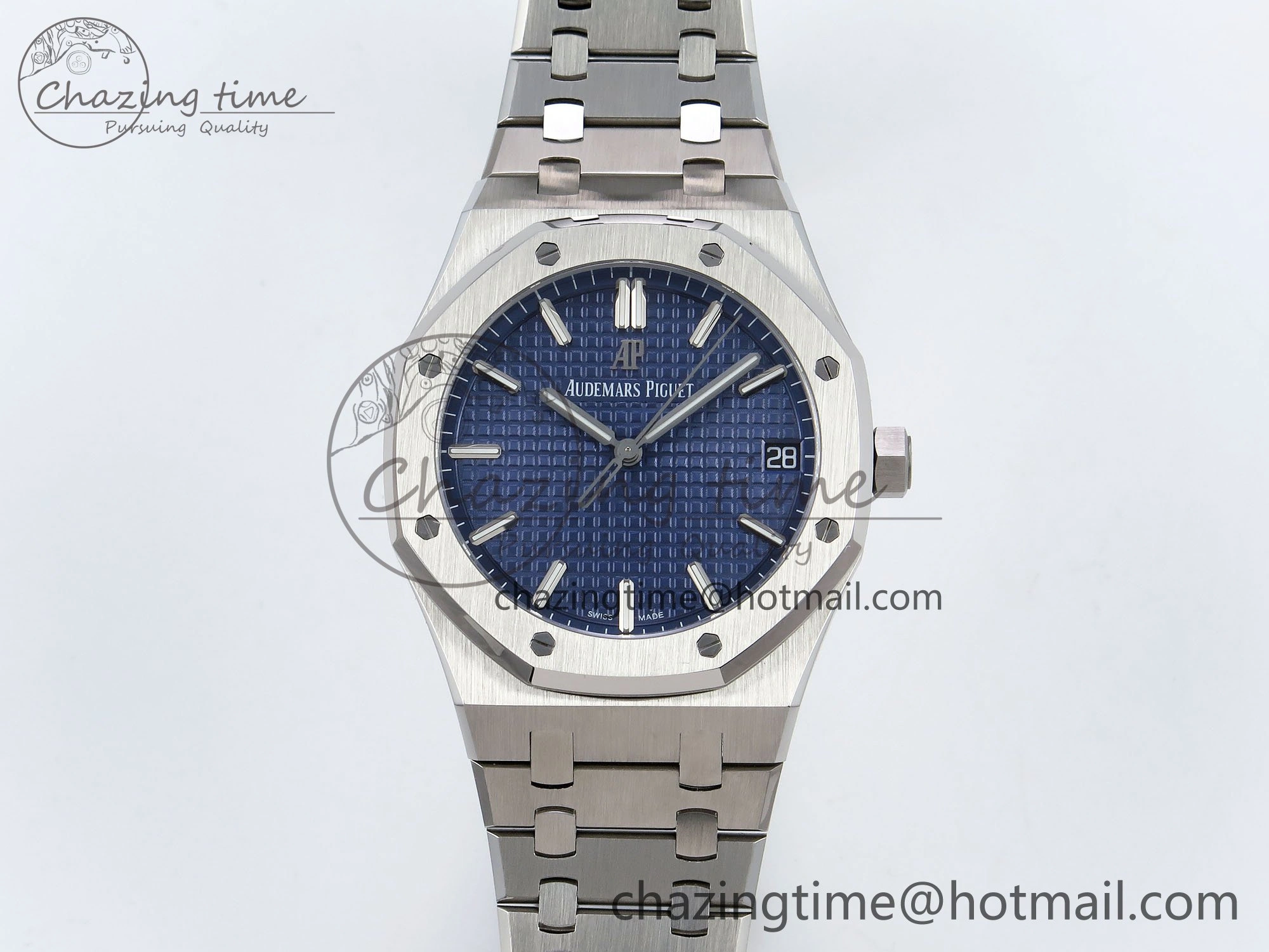 Royal Oak 41mm 15500 SS SF 1:1 Best Edition Blue Dial on SS Bracelet SA4302 Super Clone
