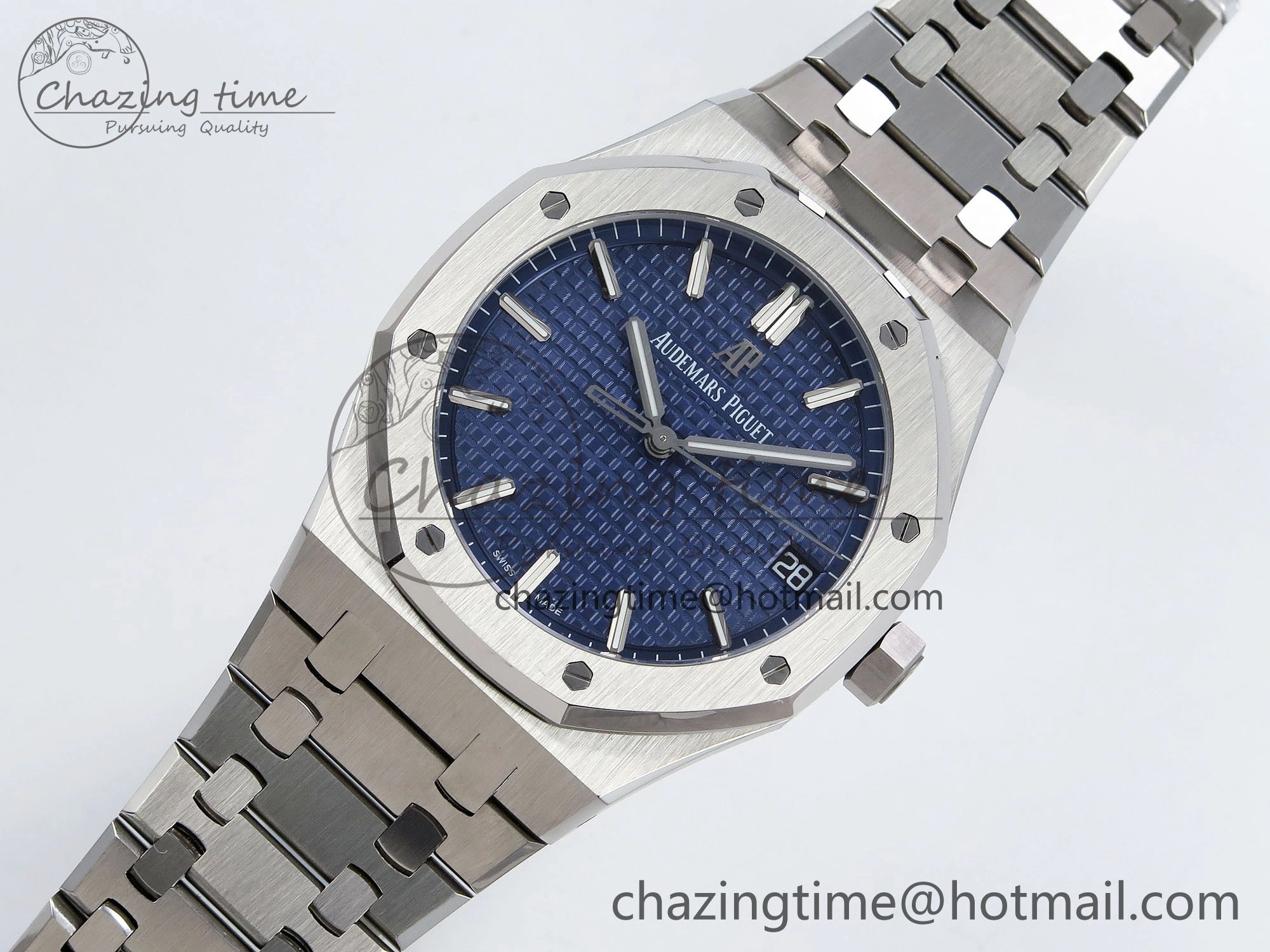 Royal Oak 41mm 15500 SS SF 1:1 Best Edition Blue Dial on SS Bracelet SA4302 Super Clone