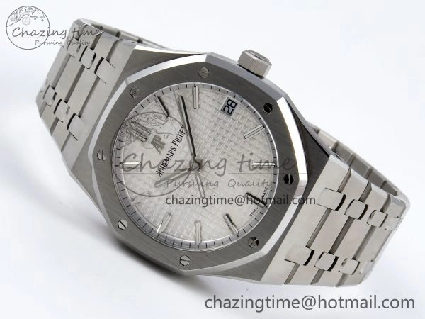 Royal Oak 41mm 15500 SS SF 1:1 Best Edition White Dial on SS Bracelet SA4302 Super Clone