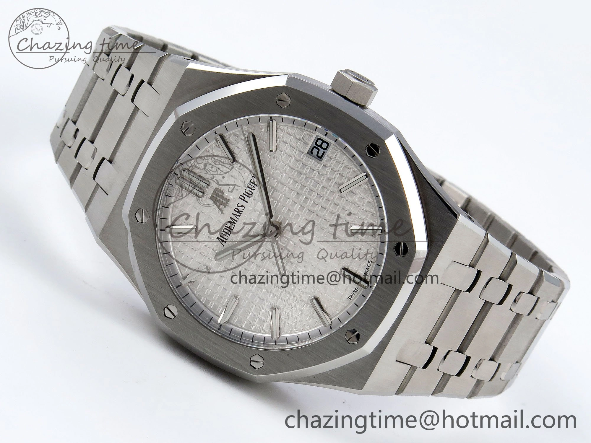 Royal Oak 41mm 15500 SS SF 1:1 Best Edition White Dial on SS Bracelet SA4302 Super Clone