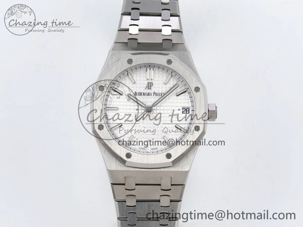 Royal Oak 41mm 15500 SS SF 1:1 Best Edition White Dial on SS Bracelet SA4302 Super Clone