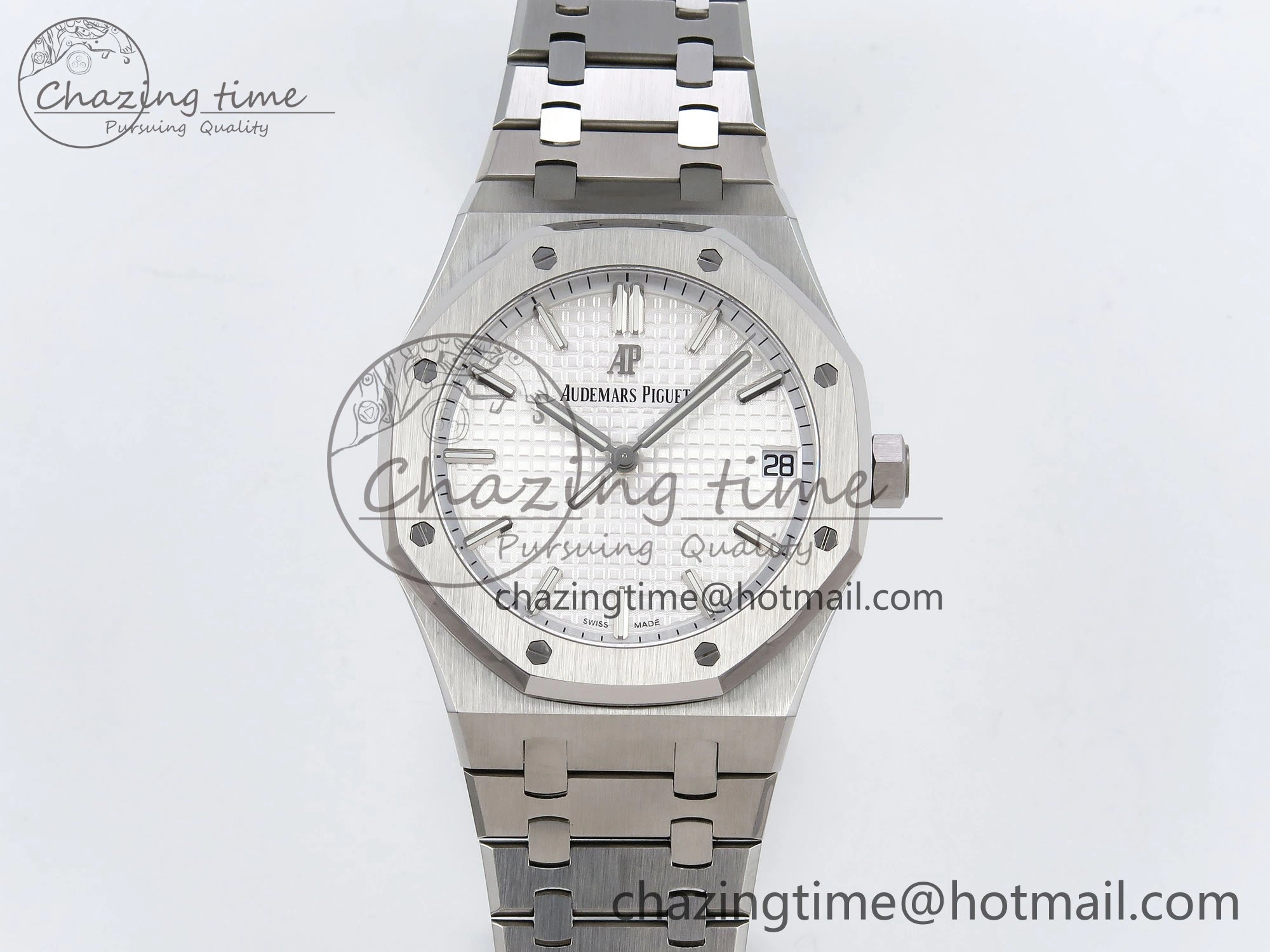 Royal Oak 41mm 15500 SS SF 1:1 Best Edition White Dial on SS Bracelet SA4302 Super Clone