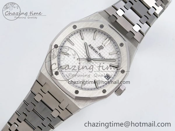 Royal Oak 41mm 15500 SS SF 1:1 Best Edition White Dial on SS Bracelet SA4302 Super Clone