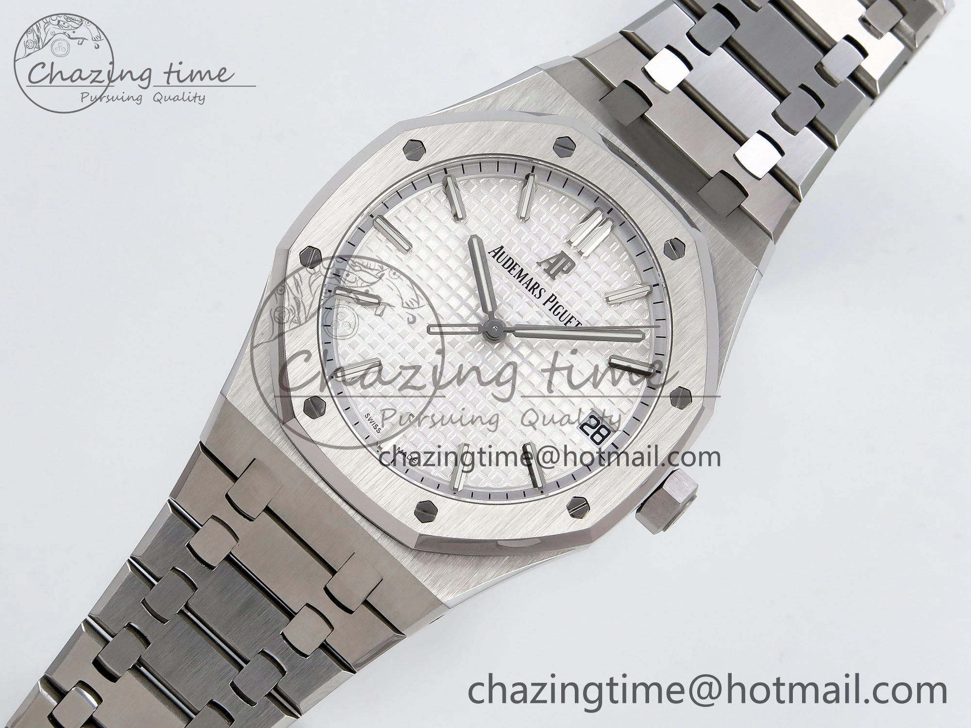 Royal Oak 41mm 15500 SS SF 1:1 Best Edition White Dial on SS Bracelet SA4302 Super Clone