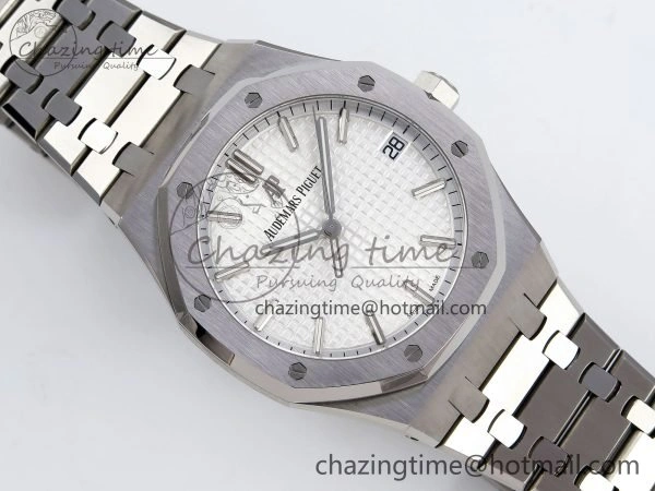 Royal Oak 41mm 15500 SS SF 1:1 Best Edition White Dial on SS Bracelet SA4302 Super Clone