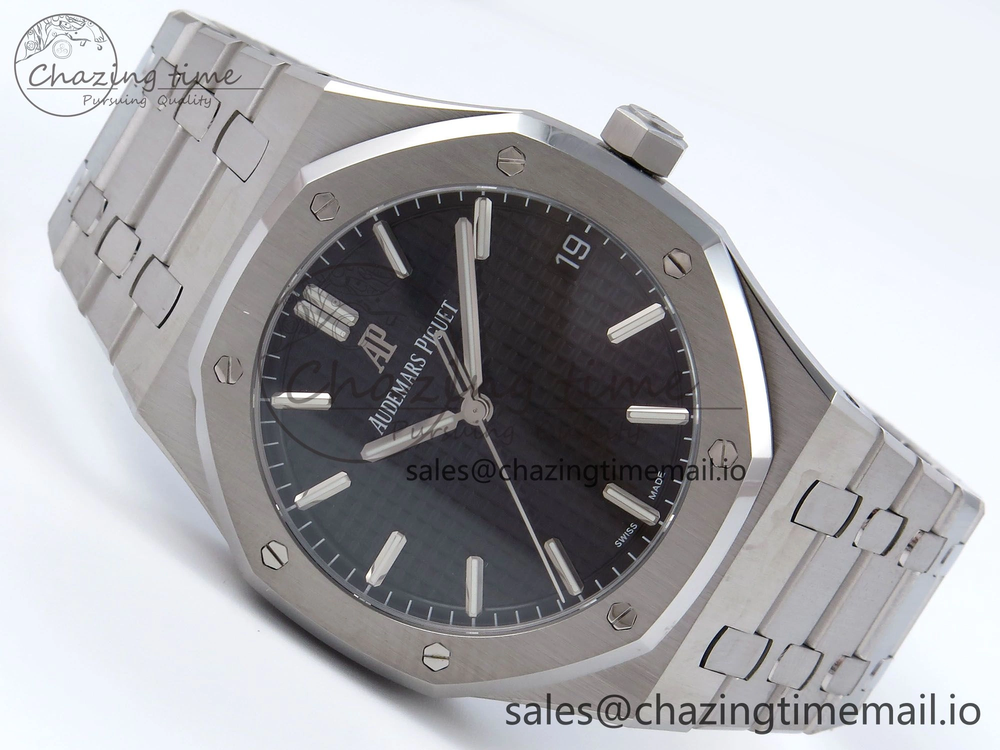 Royal Oak 41mm 15500 SS TKF 1:1 Best Edition Black Dial on SS Bracelet SA4302 Super Clone