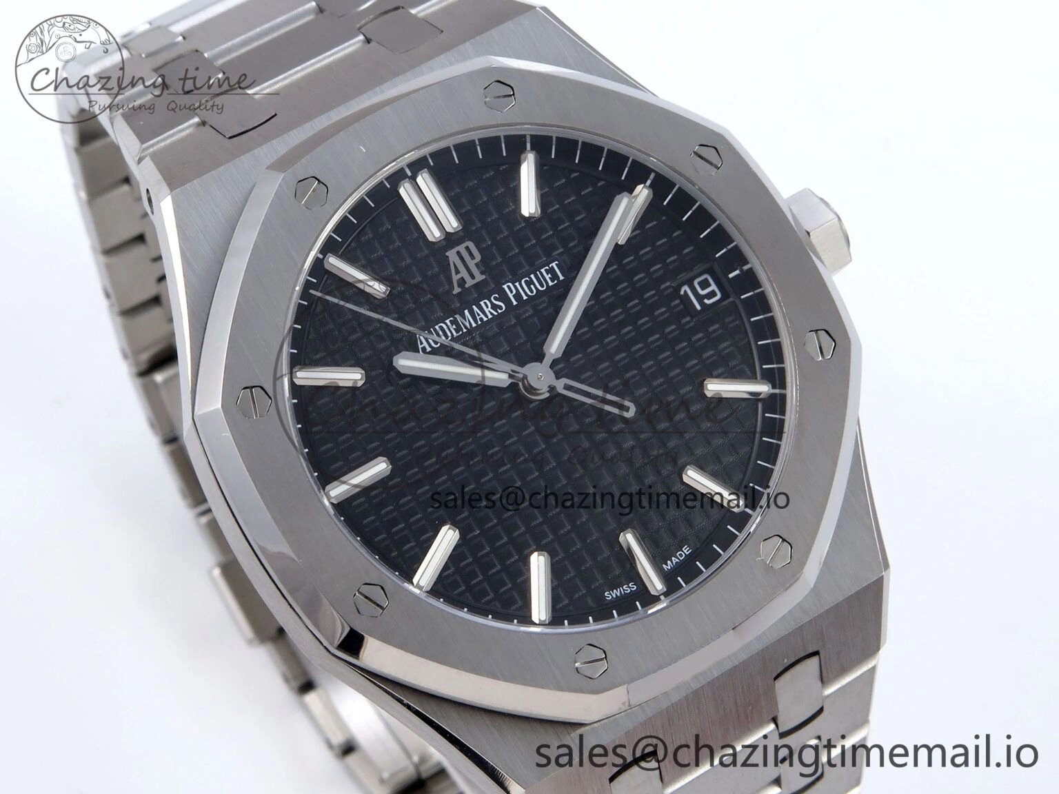 Royal Oak 41mm 15500 SS TKF 1:1 Best Edition Black Dial on SS Bracelet SA4302 Super Clone
